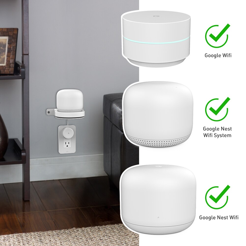 Colgador de montaje en pared para altavoz inteligente, soporte de pared para gestión de cables integrada, ahorro de espacio, para enrutador inalámbrico Google Nest WiFi