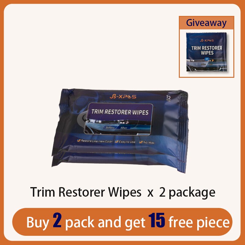 JB Quick Trim Restorer Wipes Interior Plastic Renovator Kit Keyboard Liquid Leather Foam Cleaner Guaranteed Restoration for Car: JB-TRW-2