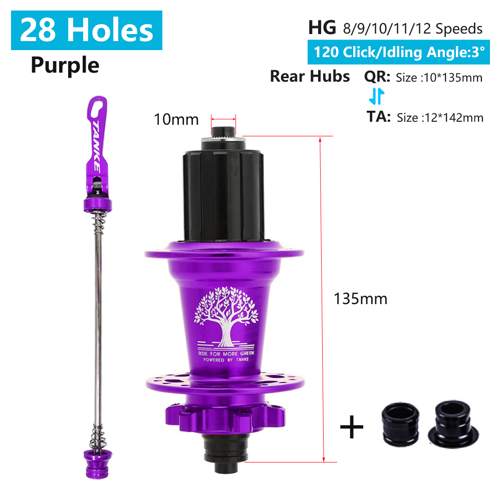 TANKE 120 Kliknaaf 6 Lager MTB Mountainbike Hub Voor Achter 28 32 36 Gaten QR Steekas Uitwisseling Schijfrem Fietsnaven HG: Marineblauw