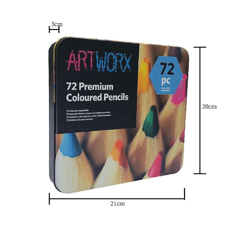 72 lápis de cor premium/conjunto de lápis de cor, caixa de ferro/conjunto de papelaria para pintura, suprimentos de arte de alta qualidade, lápis de arte