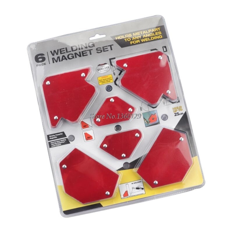 6 Pcs/Set Triangle Welding Positioner Magnetic Fixed Angle Soldering Locator Tools Without Switch Welding Accessories