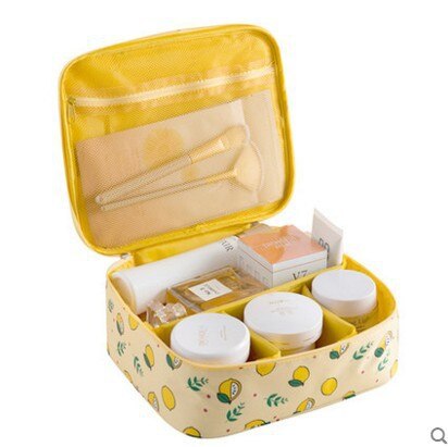 Przenośne zestawy toaletowe kosmetyczka cytryna drukowanie Wast przechowywanie kosmetyczka podróżna kobieta makijaż Organizer na torby zestaw Beauty Case: Design B-3