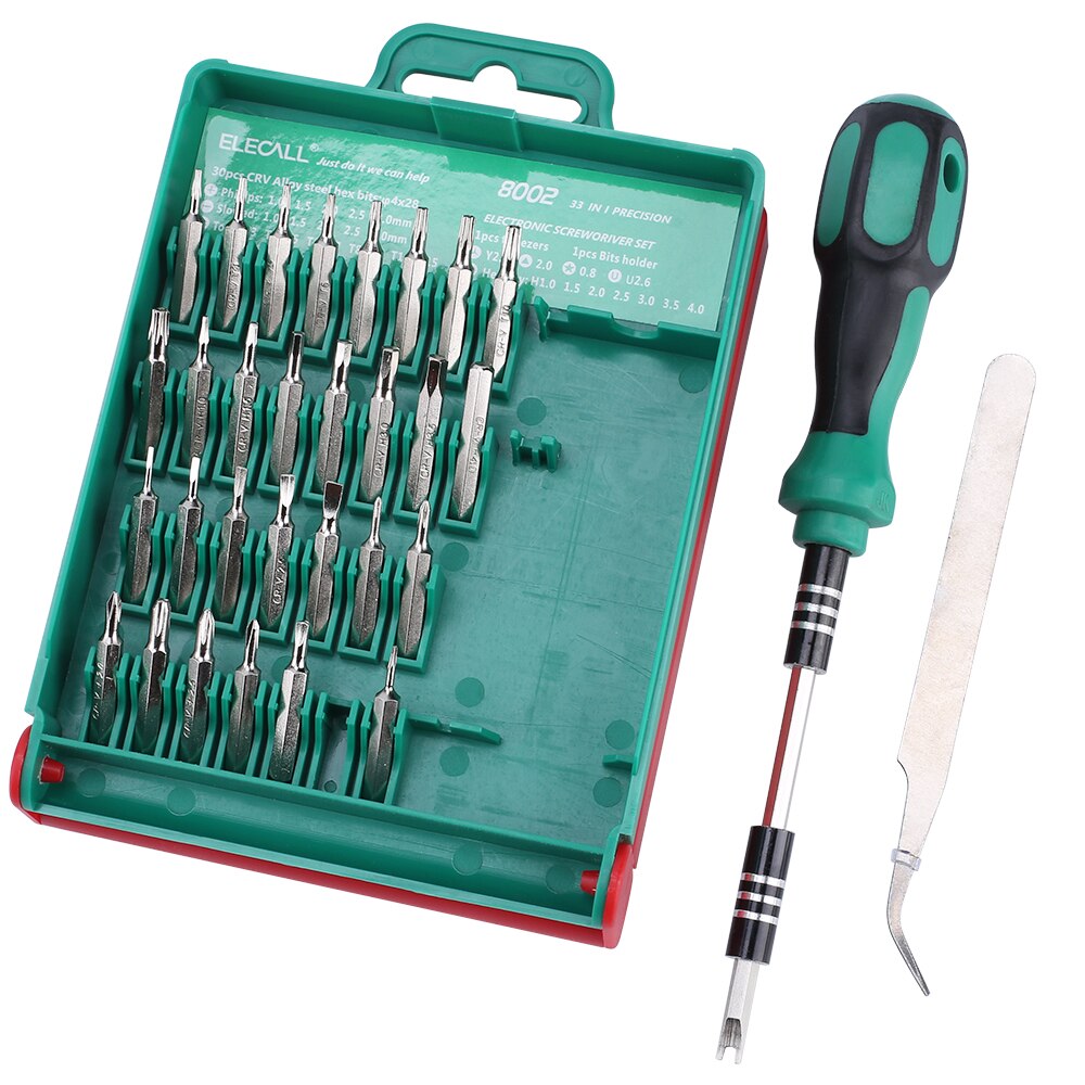 ELECALL 33 In 1 Schroevendraaier Set Torx Tweezer Extension Reparatie Tool Kit Box Voor Notebook Laptop Pc Cameral Horloge Telefoon