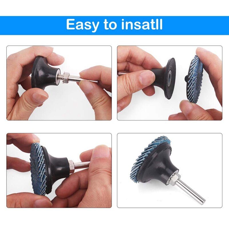 30PCS Flap Disc 2 Inch Zirconia Flat Flap Disc Roloc Roll Lock Grinding Sanding Sandpaper Wheels 40/60/80 Grits