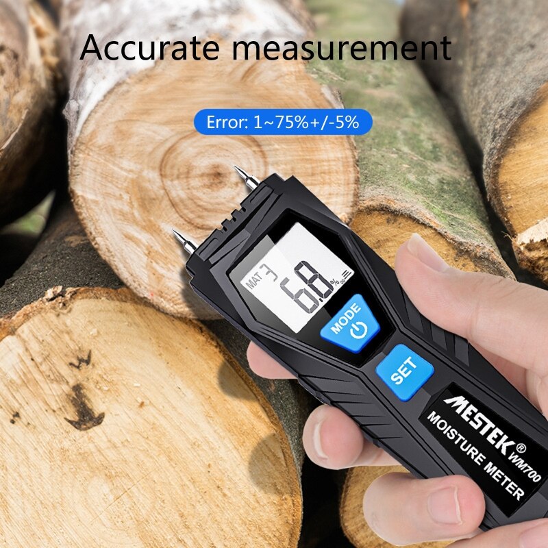 Digital Moisture Detector Meter Tester Ambient Temperature &amp; Humidity Testing Water Leak Detector Moisture Tester Pin Ty