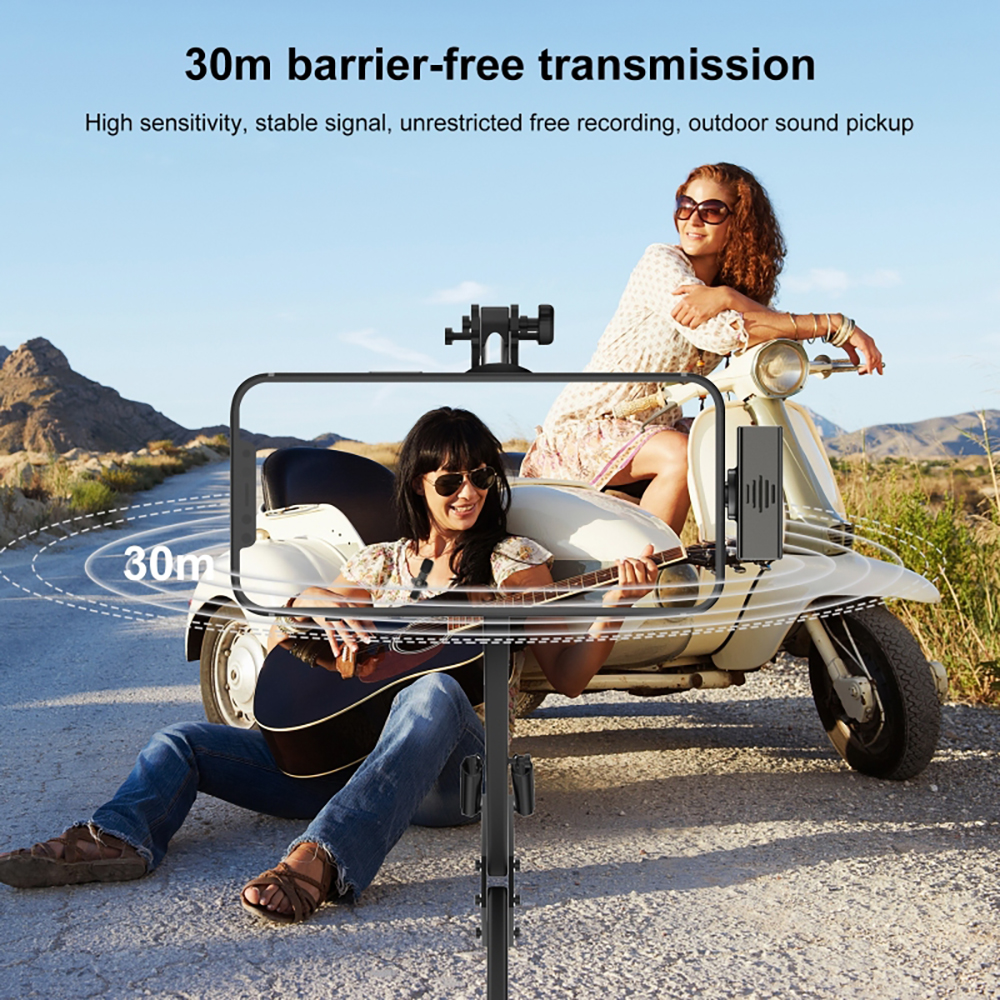 Portable Wireless Lavalier Microphone Clip-on Audio Bluetooth Video Recording Mini for IOS Android