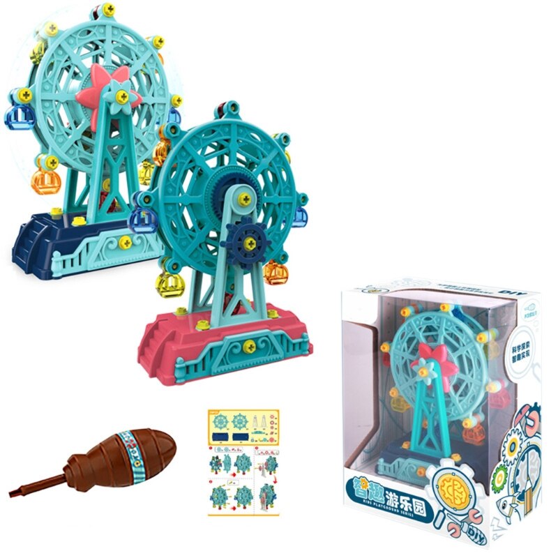 1Set Interactive Plastic Amusement Park Stacking Block Toy with Screwdriver Tumble Game Stacker Block 3D Brick Block