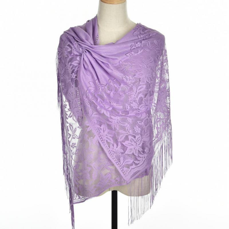 Sjaal dame winter warm polyester lange wikkelsjaal moslim katoen en linnen effen kleur jacquard kwastje grote sjaal hollo: 09