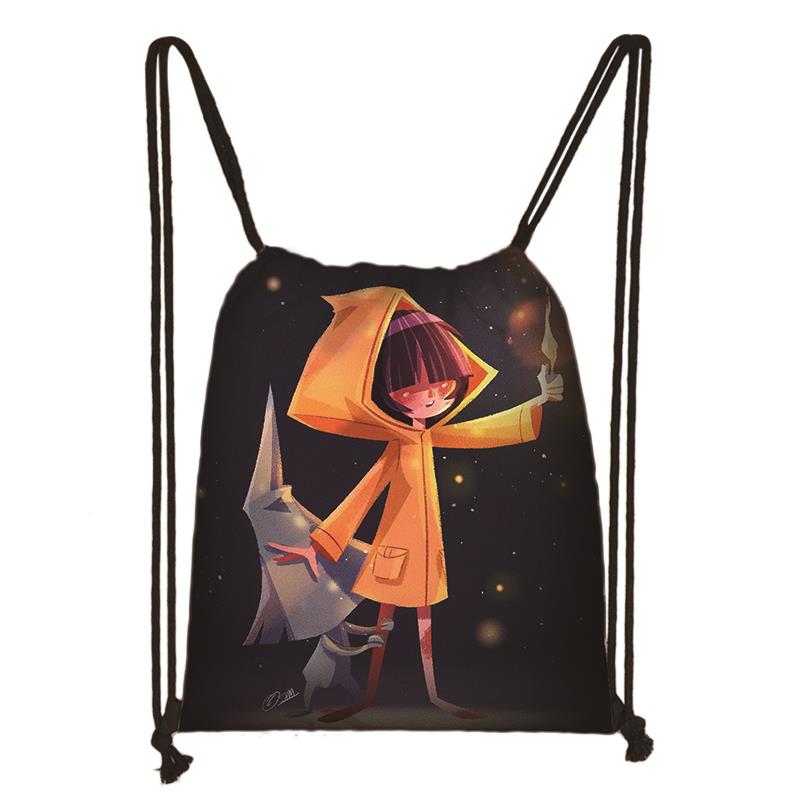 Game Little Nightmares 2 Drawstring Bag Student Schoolbag Cool Backpack Teenager Travel Bag Women Men Bookbag Casual Bags: 018
