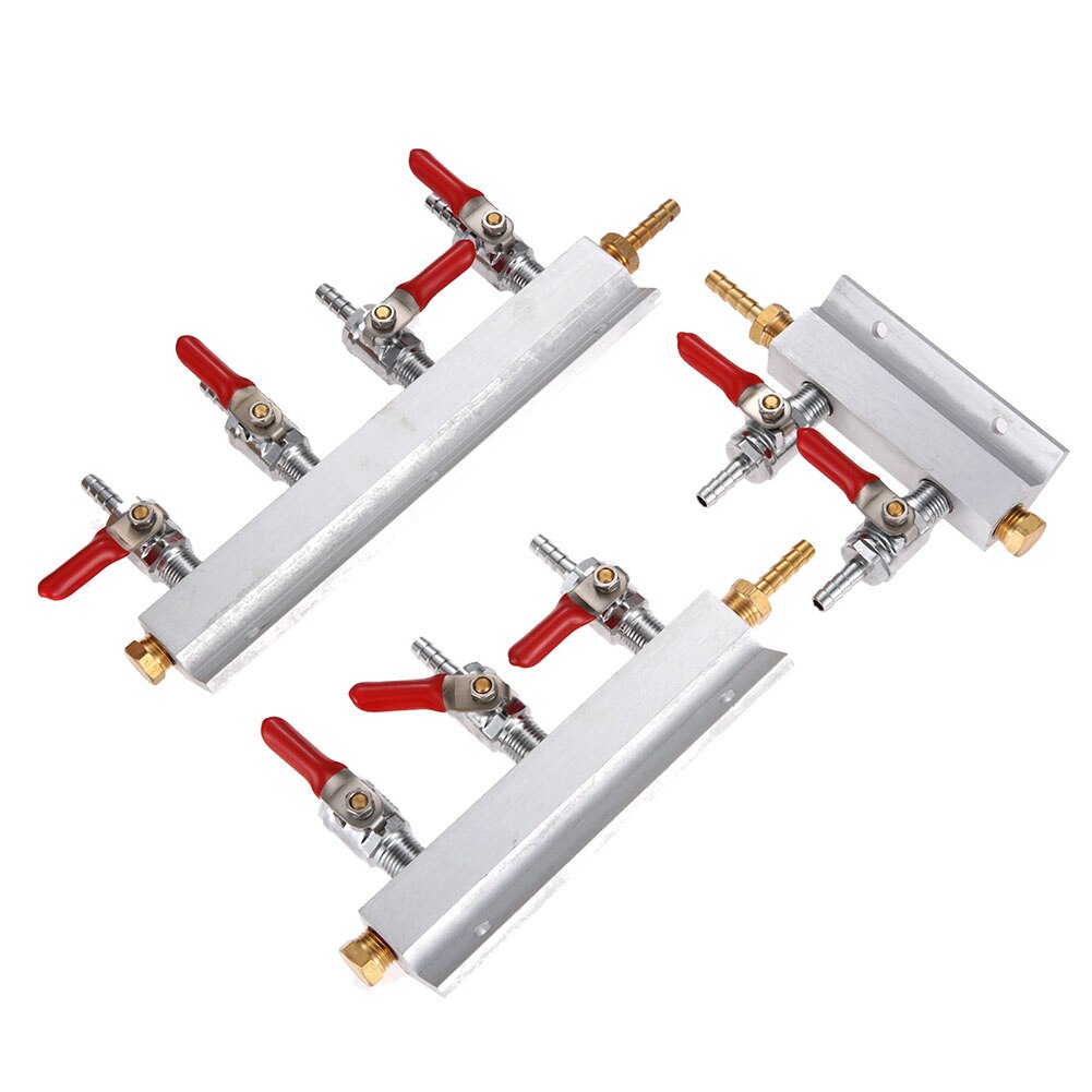 2/3/4 Ways CO2 Splitter Gas Distribution Home Brewing Draft Beer Block Manifold by using a single CO2 tank for multiple kegs.