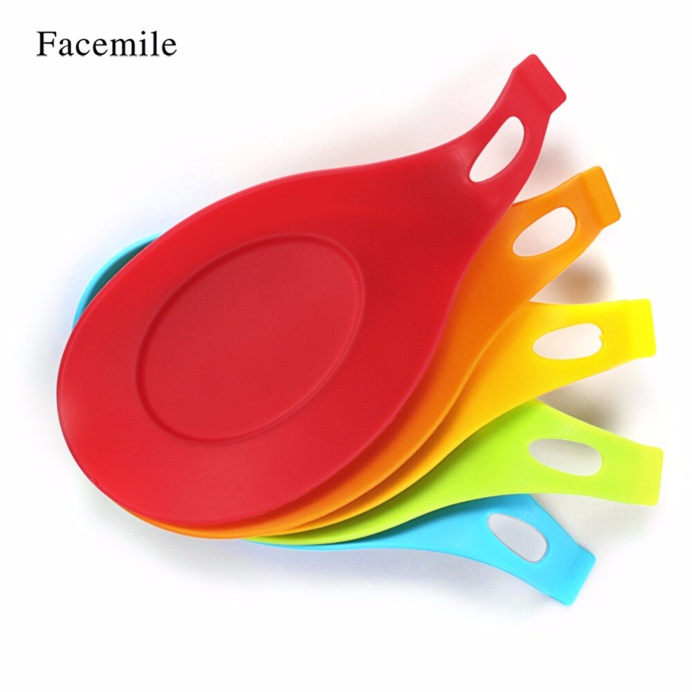 Facemile 1 stks Keukengereedschap Siliconen Isolatie Lepel Rest Holder Hittebestendige Placemat non-stick Siliconen Koken Tool Mat