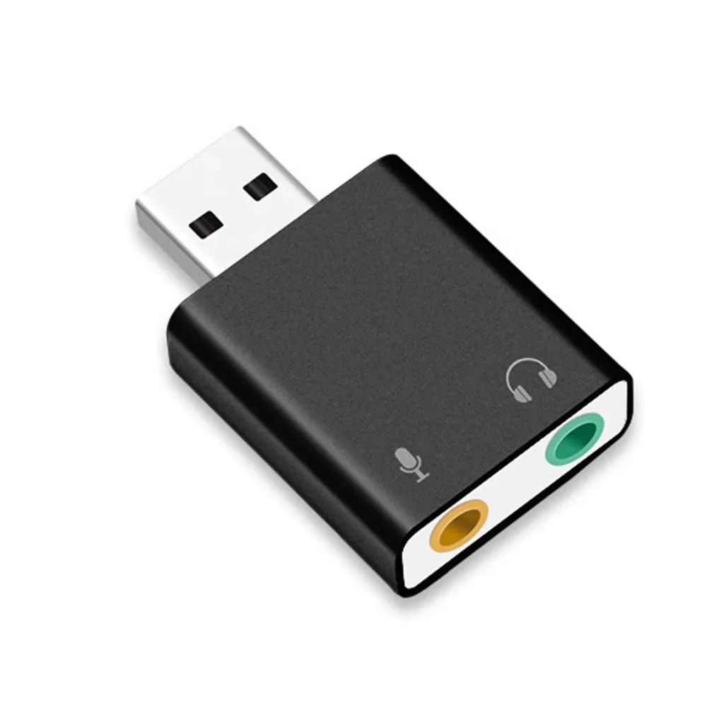 Placa de som interface de áudio usb adaptador de fone de ouvido placa de som para microfone alto-falante computador portátil placa de som externa: Prata