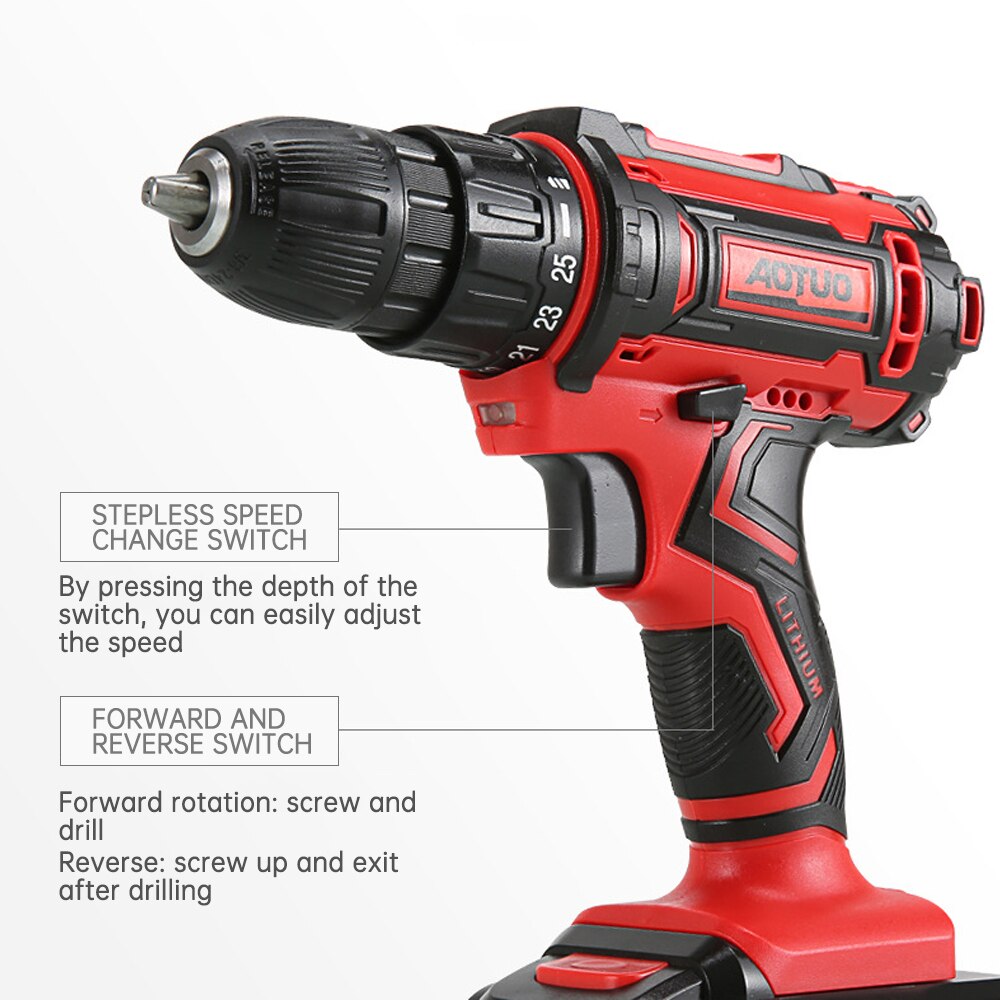 12V 18V 36V Accu Boormachine Elektrische Schroevendraaier Mini Wireless Power Driver Dc Lithium-Ion Batterij