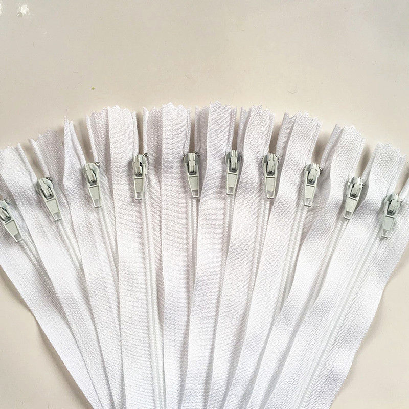 10 Pcs Mix Farbe Lange Unsichtbar Tasche Tailor Kanalisation Reißverschlüsse Geschlossen Ende Schneider Quilt Crafter Nylon Spule 8 Zoll handwerk DIY Zipper: White