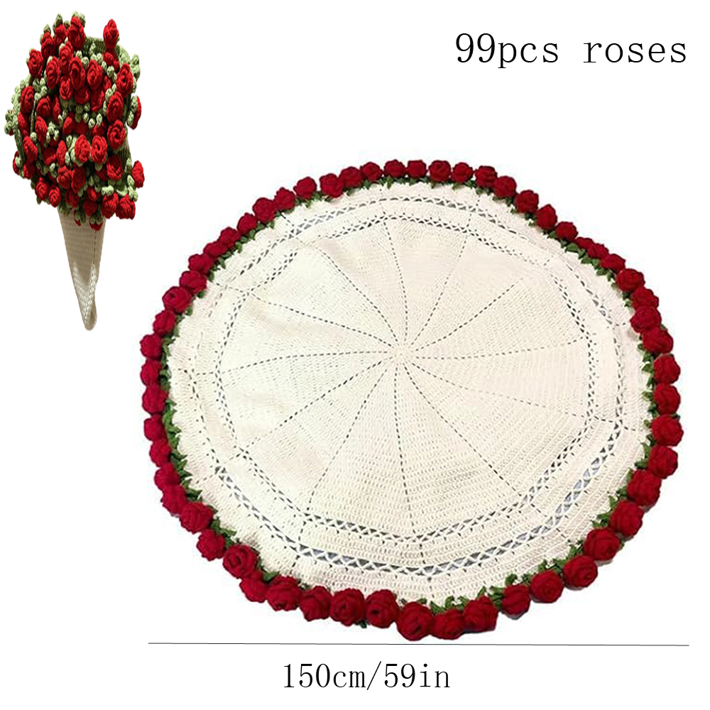1 Uds. Manta con ramo de flores terminadas, mantas de punto suaves y ligeras para cumpleaños, boda, decoración del hogar del Día de San Valentín