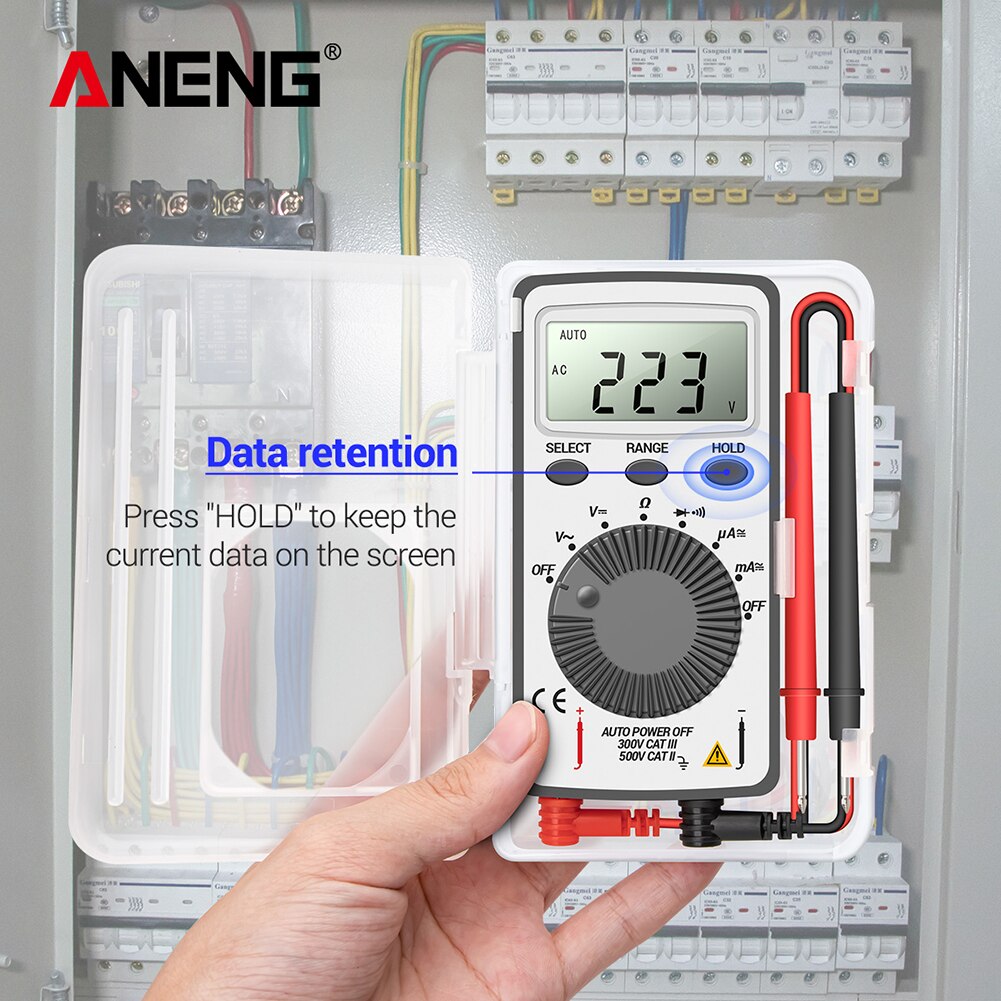 ANENG AN101 LCD Pocket Digital Multimeter Backlight AC/DC Automatic Portable Voltmeter Ammeter Ohm Tester