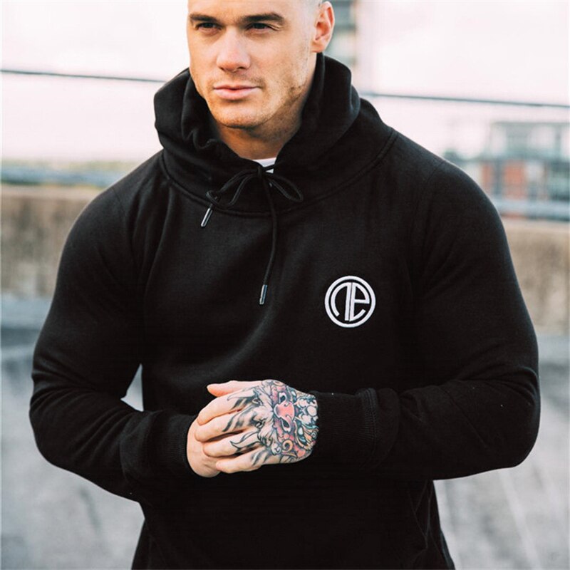 Män gym hoodies gym fitness bodybuilding sweatshirt sportkläder man träning huvjacka kläder