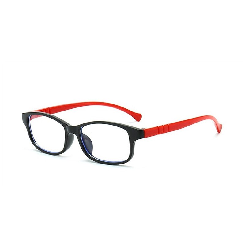 Farverige ramme børn briller kid optiske briller lys komfortable anti blå briller dreng vintage briller pige: Sort rød