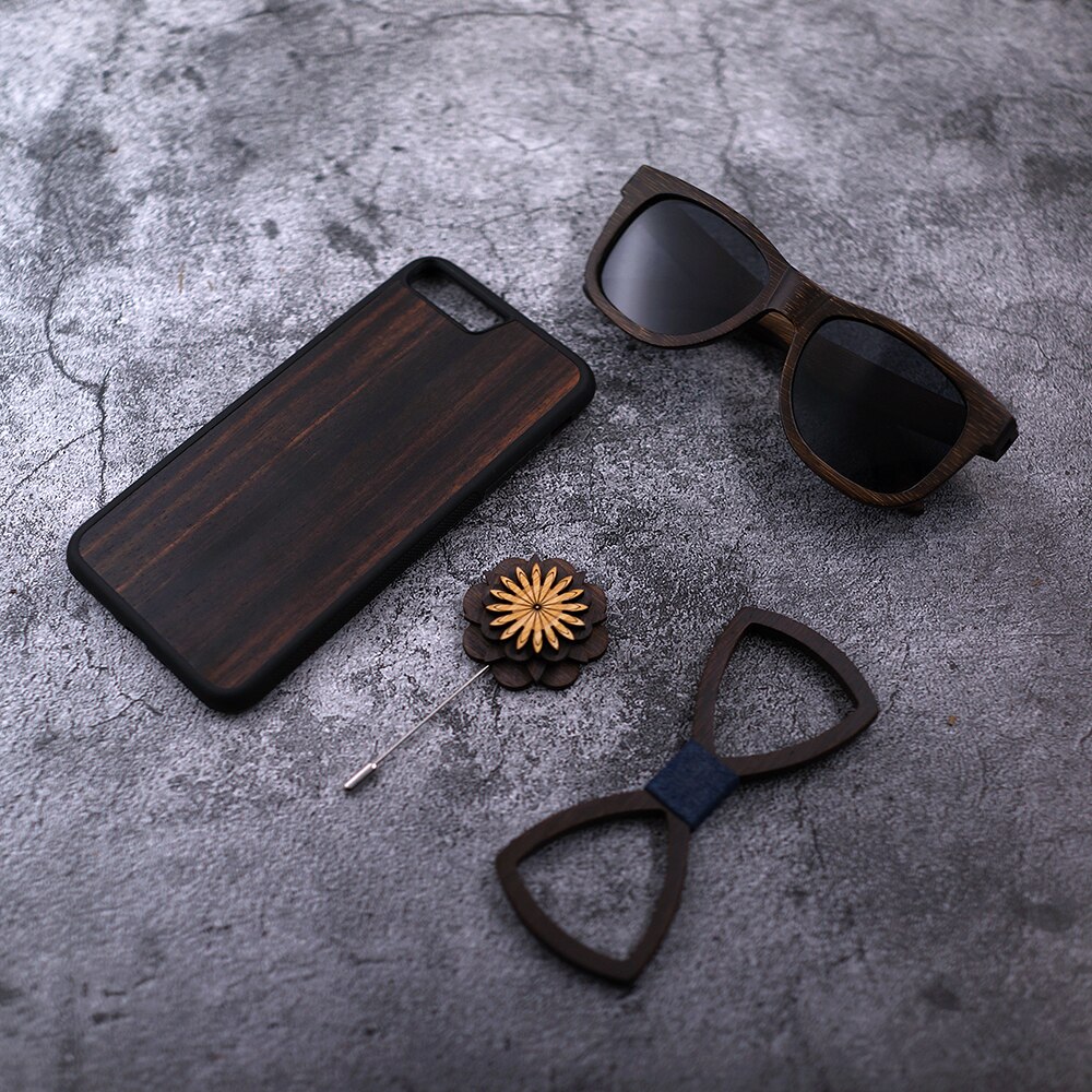 Thin Wood Case For iPhone 7 8 6 6s Plus SE 2 Wooden Cover Name engraving For iPhone X Xs 11 Pro Max XR Black Rosewood