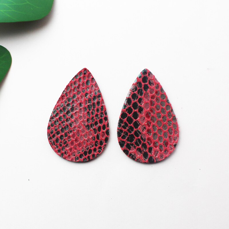 10 pièces Vintage serpent motif PU cuir boucle d'oreille feuille matériaux bijoux à bricoler soi-même faisant des accessoires fournitures: 6