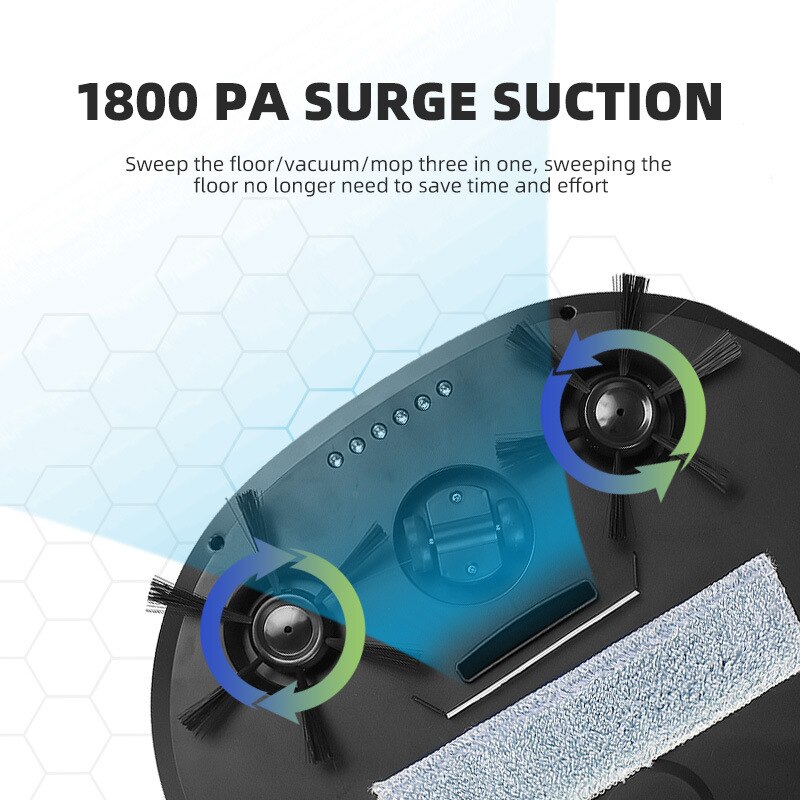 Wireless Vacuum Cleaner Robot for Home with UV Sterilization Electric Sweep Robotic Mop Carpet Cleaner Broom 4 in 1 Wet & Dry