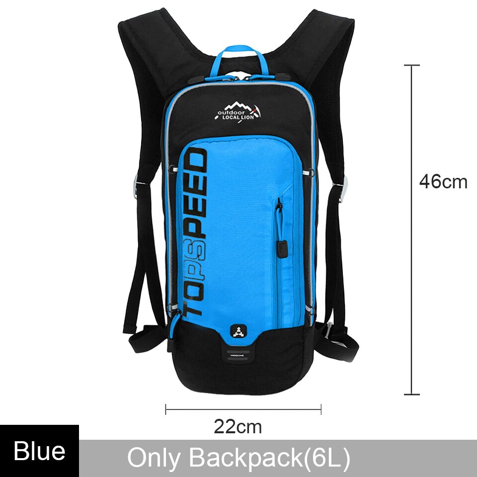 LOCAL LION 6L/5L Cycling Bag Men's Women Riding Waterproof Breathable Bicycle Backpack,Bicycle Water Bag,Bicycle helmet: A-Blue