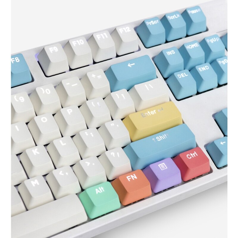 108 Keys Colorful Chalk PBT Backlit Keycaps for cherry Mx Keyboard Keycap 090F