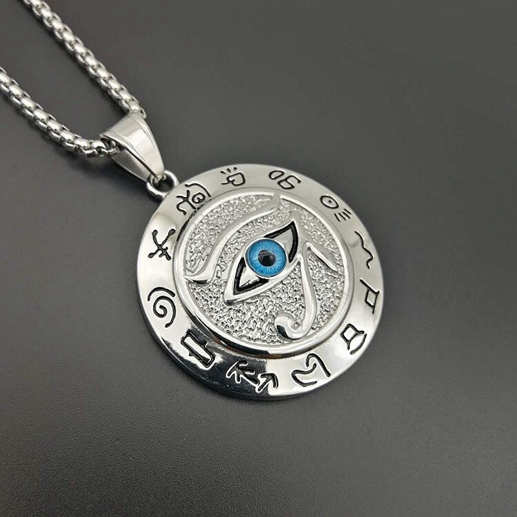 Oude Egypte Het Oog Van Horus Hanger Kettingen Voor Vrouwen En Mannen Gouden Kleur Rvs Ronde Sieraden