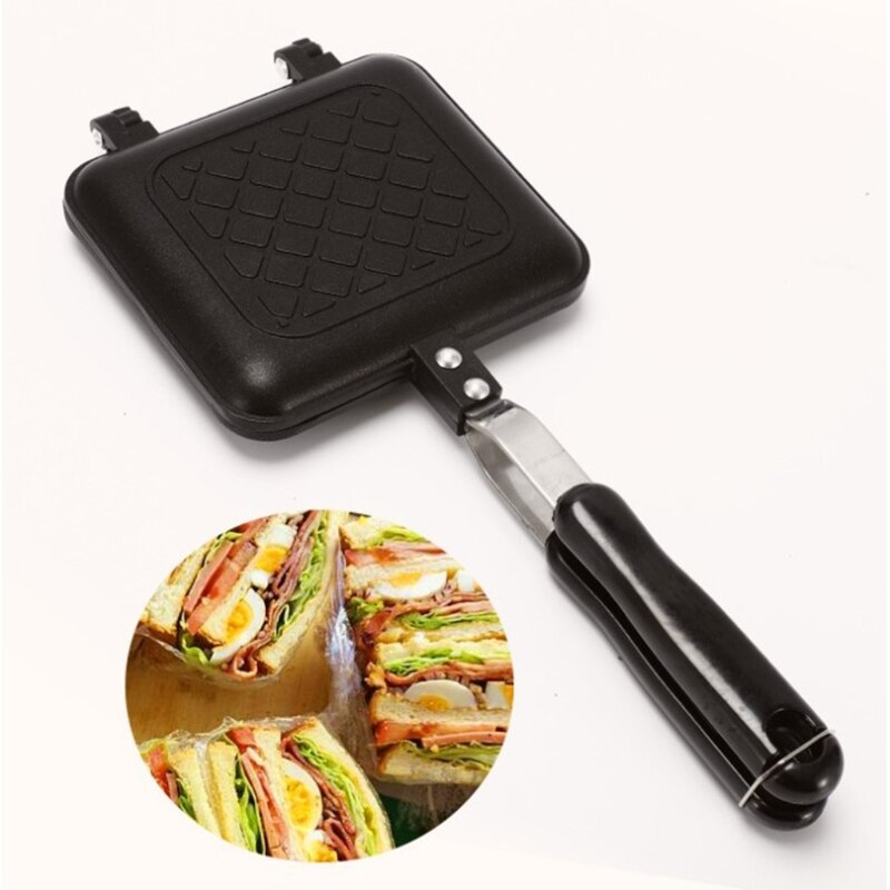 Practical Bread Baking Pan Double-sided Sandwich Pan Non-stick Pan Suitable For Baking Bread In Campfire Electric Oven