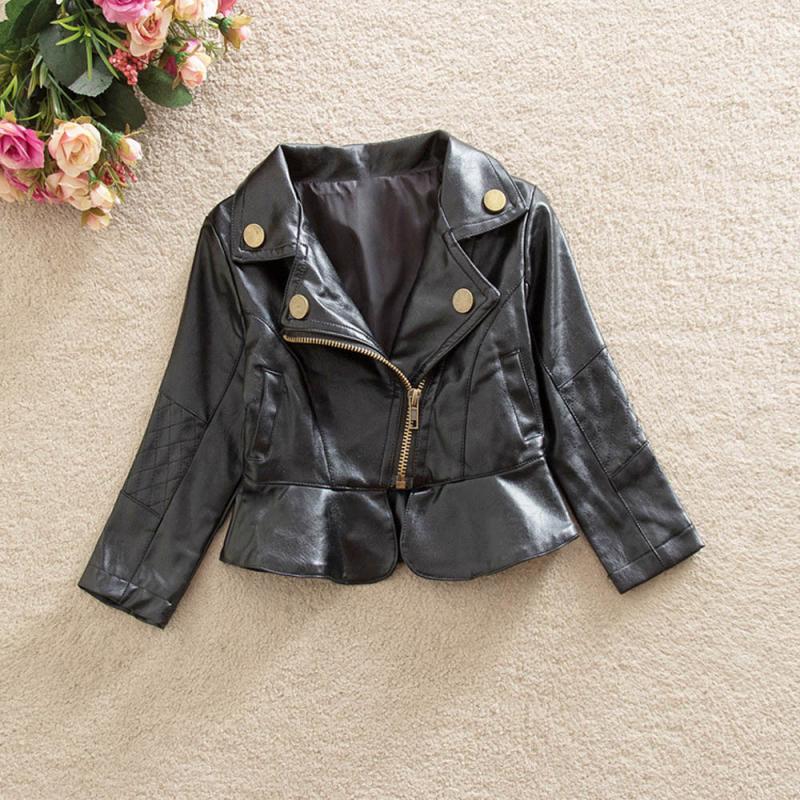 LONSANT Giacche Bambino Delle Ragazze del Cappotto di Cuoio DELL'UNITÀ di elaborazione del Rivestimento Della Chiusura Lampo Top Del Bambino di Autunno Vestiti di Inverno Solido Vestiti Caldi Dropshipping De14