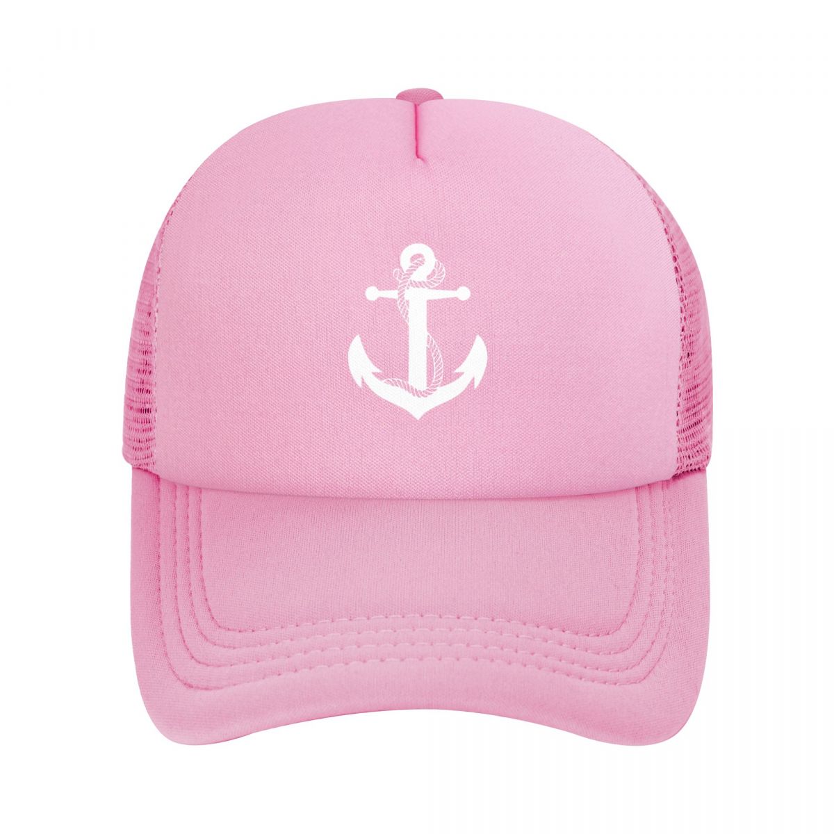 Gorra de béisbol de malla de capitán náutico, sombrero de sol ajustado, transpirable, Snapback, otoño: Rosa