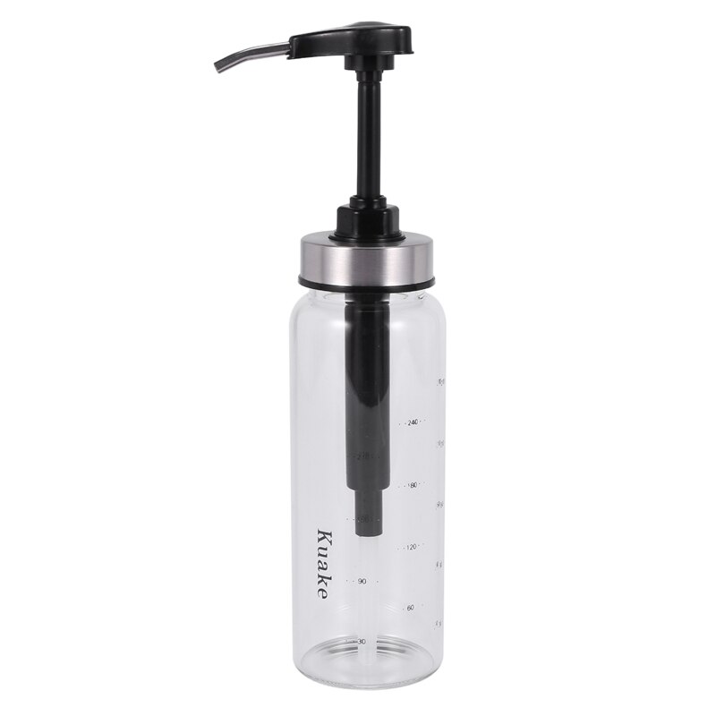 Sauce Pump Dispenser with Glass Bottle Leakproof Kitchen Condiment Dispenser for Honey Ketchup Mustard Mayo: Default Title