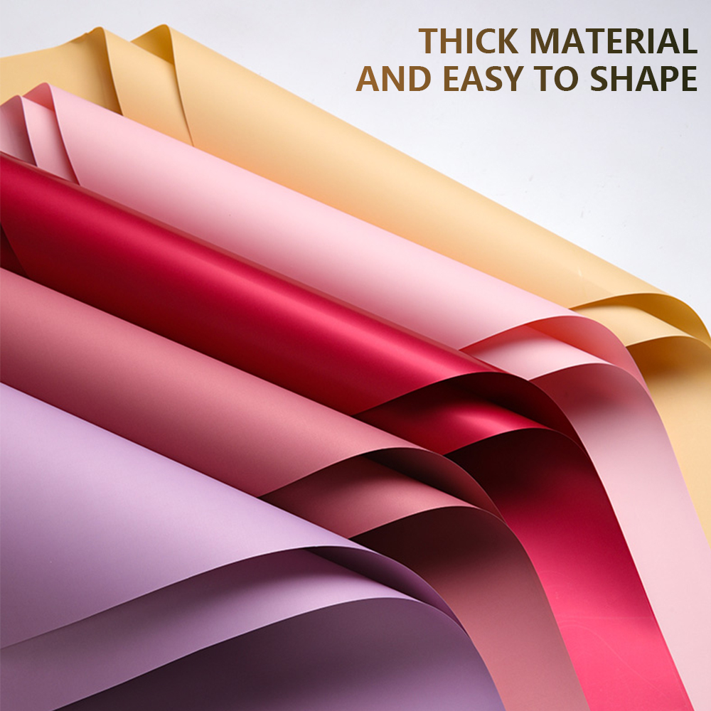 20 piezas de papel para envolver flores, ramo de papel Ouya de Color sólido, paquete Floral de estilo coreano, materiales de floristería DIY