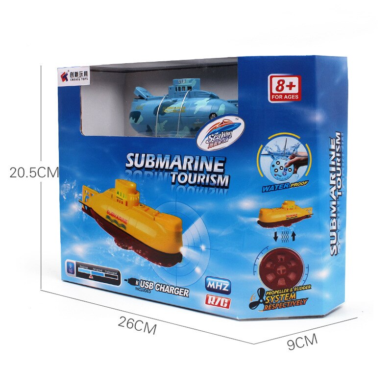 Mini Rc Submarine Afstandsbediening Boot Waterdicht Duiken Speelgoed Simulatie Model Cadeau Voor Kinderen Jongens Meisjes