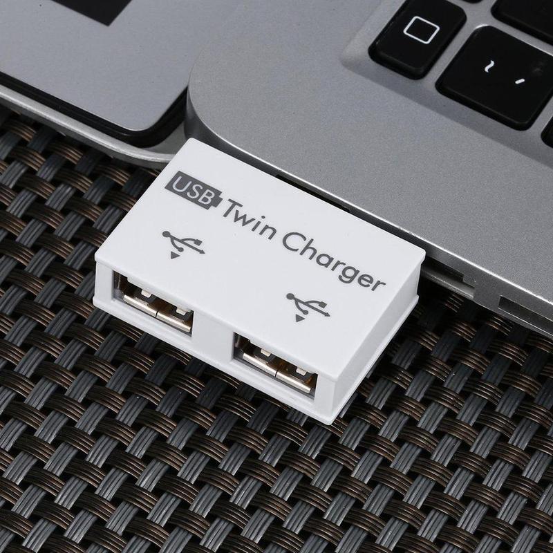 1Pc Dual 2 Port USB Charger Hub USB2.0 Twin Charger USB Splitter Hub Adapter Converter Charging USB Wire Plug For Home Laptop PC