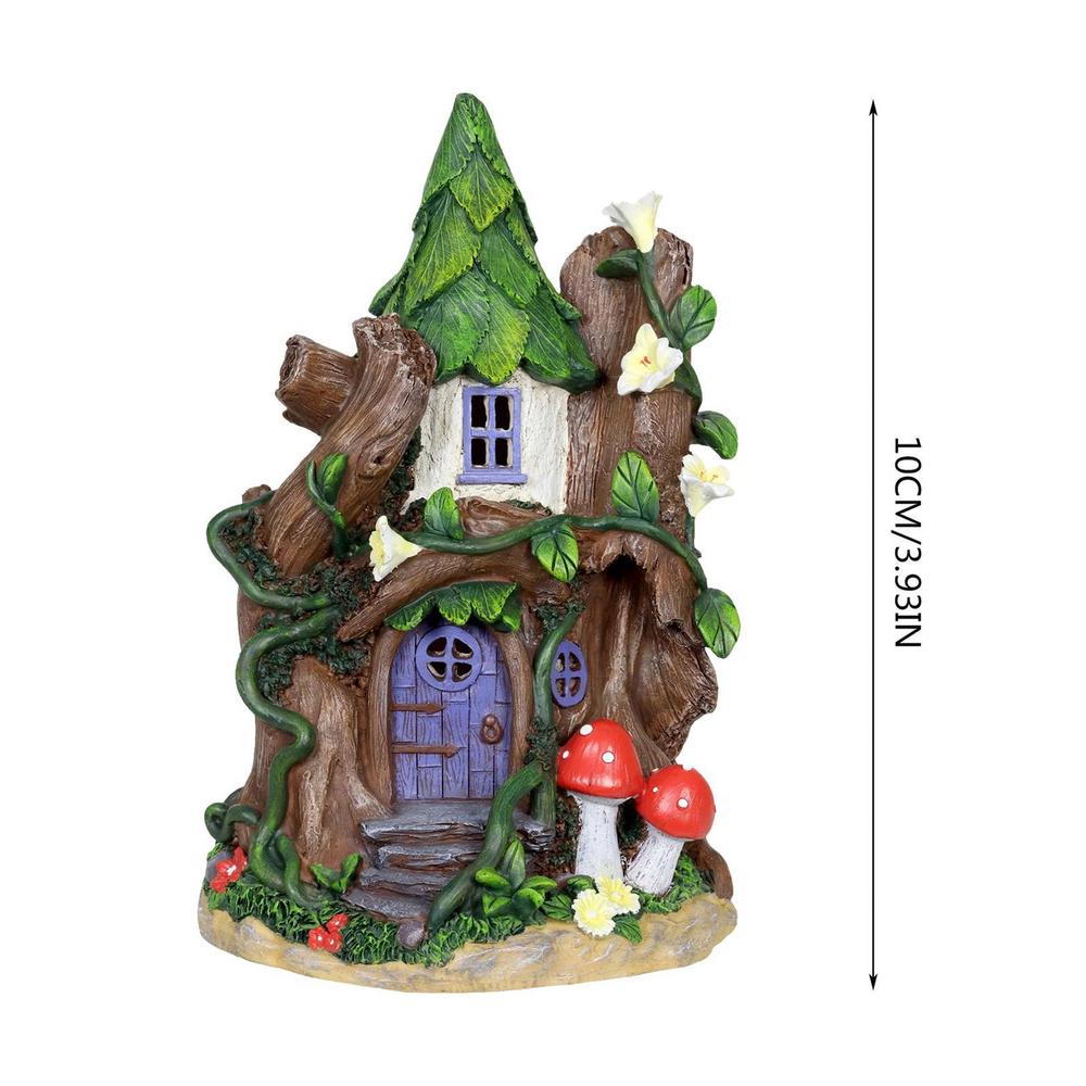 Sprookjesachtige Tuinhuis Hout Miniatuur Raam En Deur Decoratie Voor Boomkunst Sculptuur Tuin Decor Voor Veranda Muur Woonkamer: Paars
