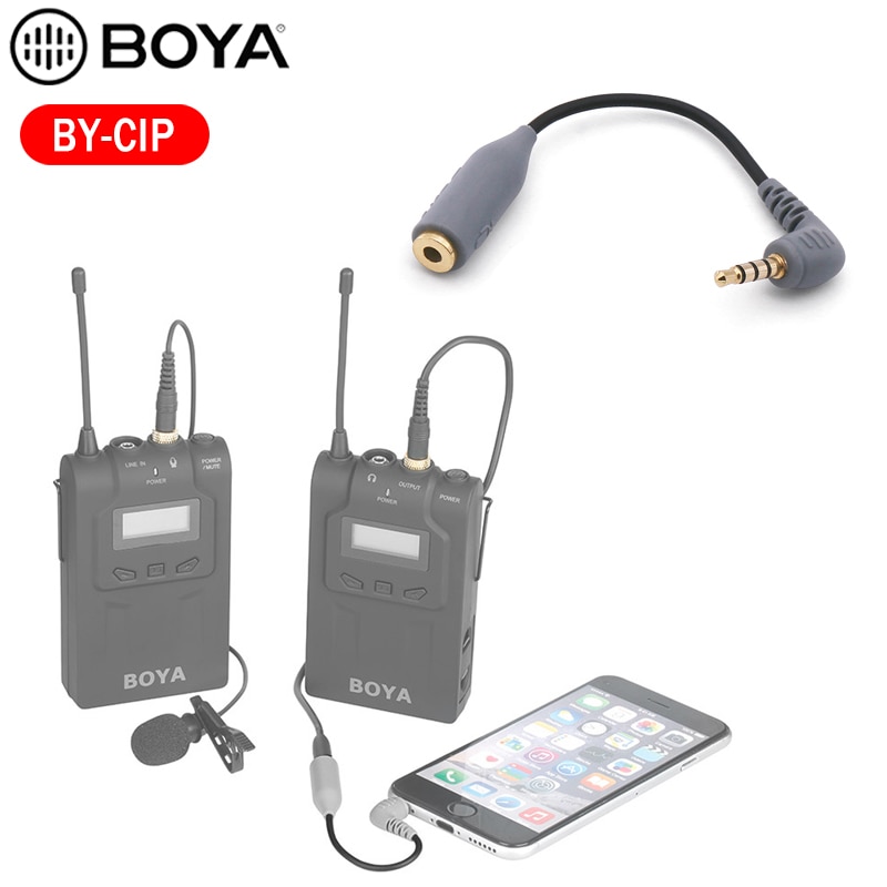 Boya Microfoon BY-CIP Trrs Trs Kabel Adapter 3.5 Mm Voor Mic Ipad Ipod Touch Iphone BY-WM8 BY-WM6 BY-WM5 Microfoon Accessoires