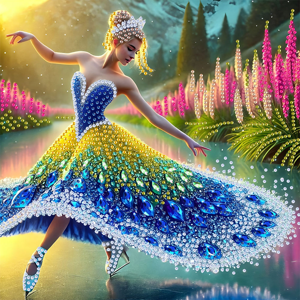 Kolorowe baleriny dziewczyna zestawy robić malowania diamentami DIY kreatywny diamentowy rękojeść mozaikowy sztuka ręcznie robione rzemiosło robić ozdoby robić dekoracji domu: FIOLETOWY