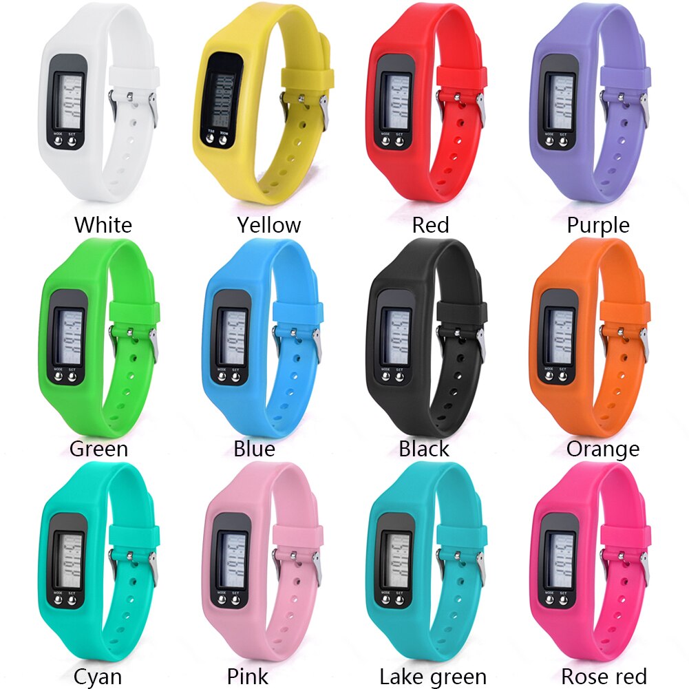 Siliconen Stappenteller Horloge Milieubescherming Loopafstand Teller Lcd Sport Armband