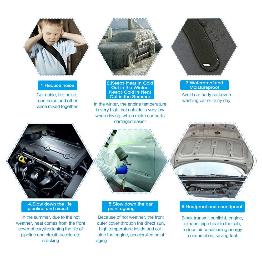 10mm Auto Stereo Lärm Wärmedämmung Klang-nachweisen Feucht Pad matt 50*80cm Neue Und