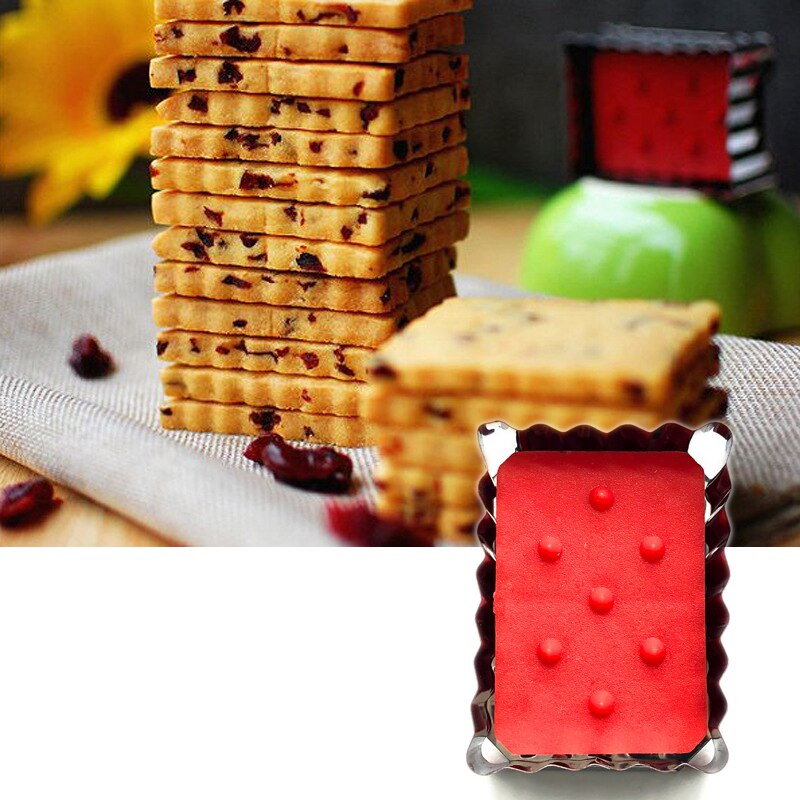 1Pcs Square Cookie Biscuit Cutter Pastry Cutters Stainless Steel Pressed Metal Square Molds Cookie Cutters Home Baking Tools