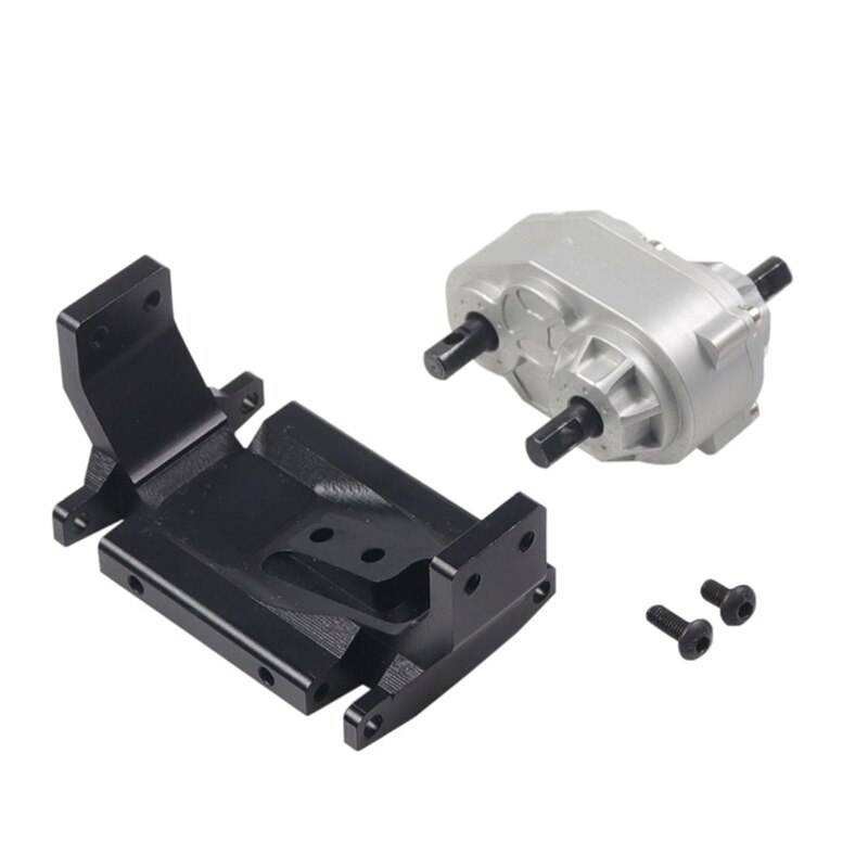 Metalen Versnellingsbak Transfer Case met Mount voor SCX10/D90 1/10 RC Crawler Auto RC Metal Transfer Case