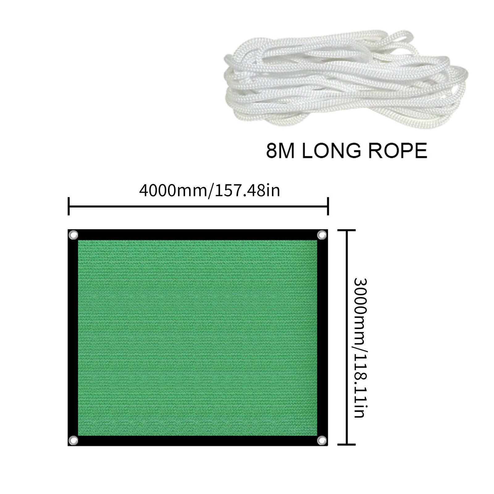 Foldable Shade Cloth Edge with Buttonhole for Plants Greenhouse Swimming Pool Backyard UV Blockage Sunscreen Shade Sail: 3x4m