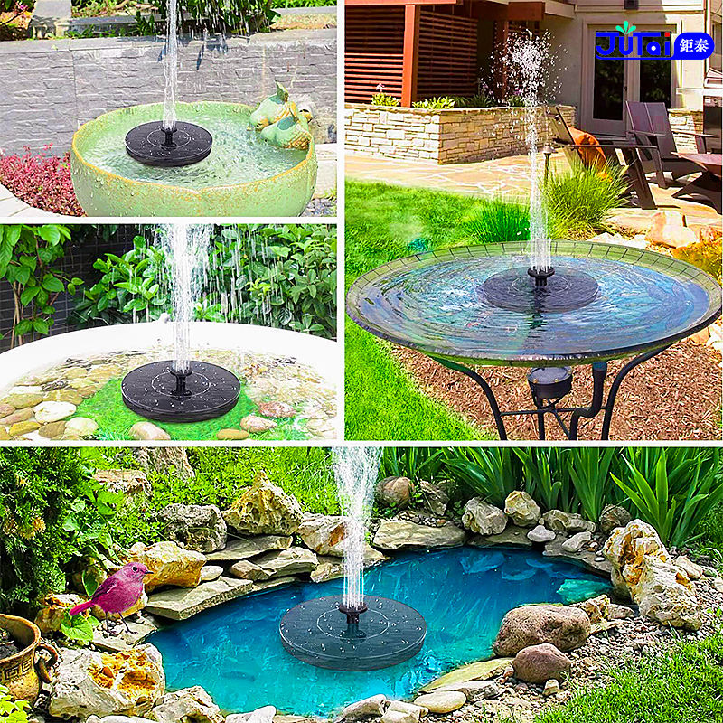 Solar Fountain Outdoor Garden Water Feature Floating Bird Bath No Electricity Needed