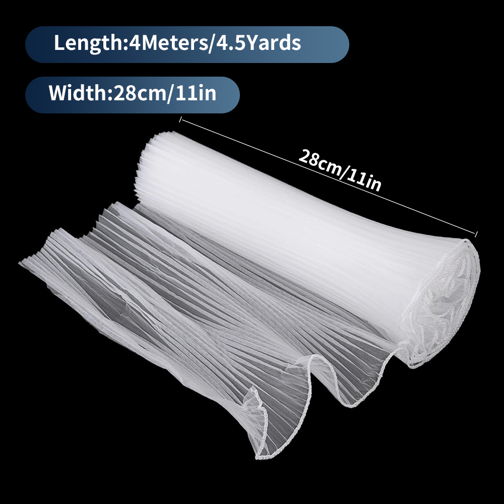 Parelrand boeket inpakpapier, mesh bloem inpakpapier, boeket inpakpapier, gerimpeld golfgaas, Valentijnsdag: Light Grey