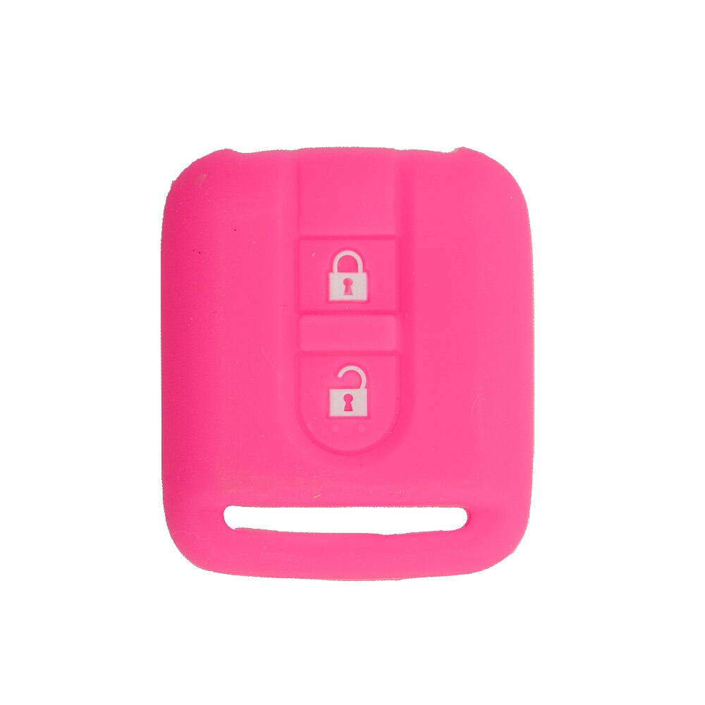 Okeytech afstandsbediening autosleutel siliconen hoesje voor nissan qashqai micra navara almera note rubberen hoesje beschermhoes 2 knoppen: Rozenrood