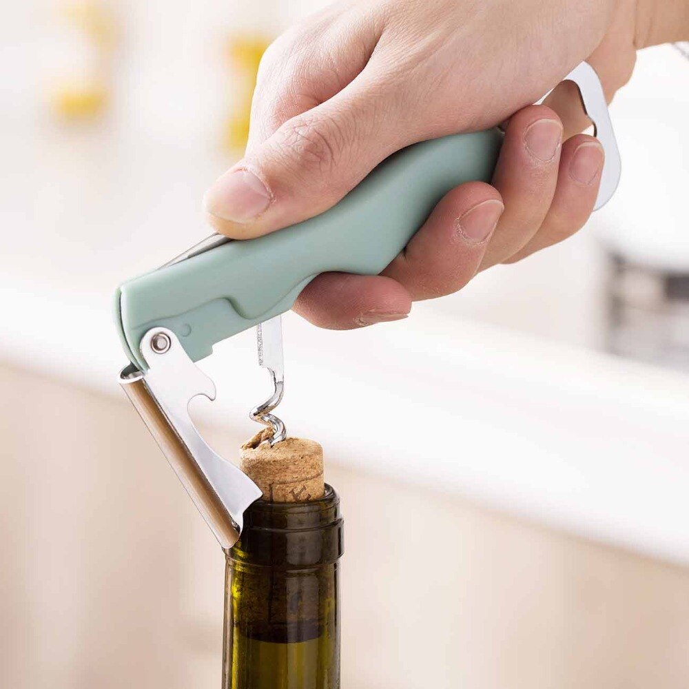 4 in 1 Flesopener Anti-slip Kan Deksel Schroef Opener Kurkentrekker voor Bier Fles Jar Opener Keuken Accessoires