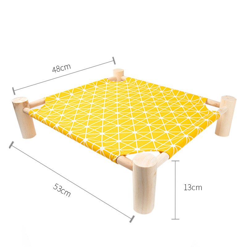 Cama elevada extraíble para gatos, casa de madera de lona transpirable para conejos pequeños, suministros para perros