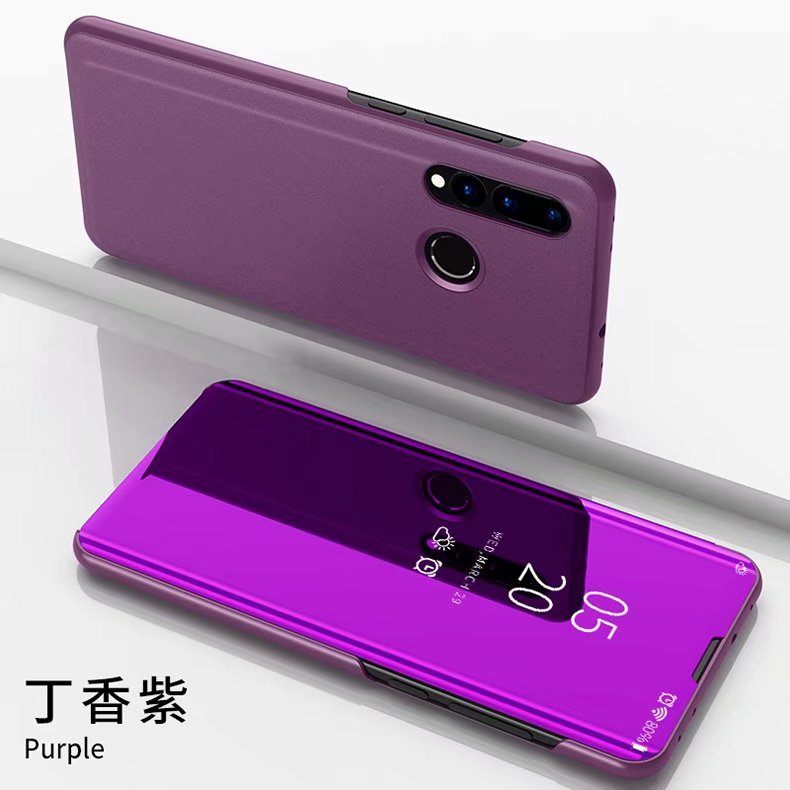 For Huawei Honor 10i Case Luxury Smart Mirror Flip Clear View Cover On Honor10i HRY-LX1T Accessory For Honor 20i Fundas Coque: Honor 10i / Purple