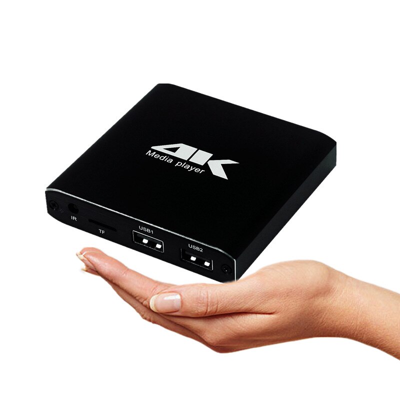 MINI 4K Full HD 1080P Media Player with SD/USB/HDMI/AV/Auto Play Support 4K UHK H.265/H.264/VP9(EU Plug)